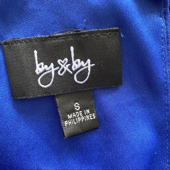 Royal blue mini dress with elasticized waist - Picture 8 of 10